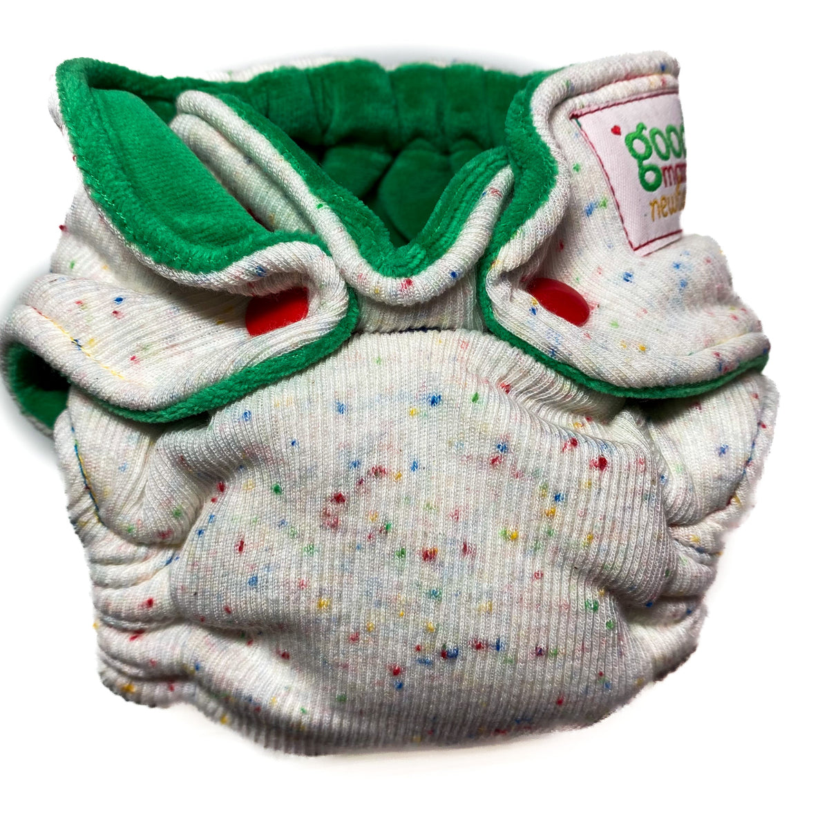 Goodmama Confetti with Grass Cotton Velour Newborn Fitted Diaper ...