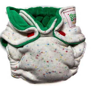 Confetti with Grass Cotton Velour Newborn Fitted Diaper